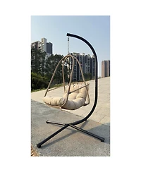 Streamdale Furniture Wicker Egg Chair with Stand & Cushion