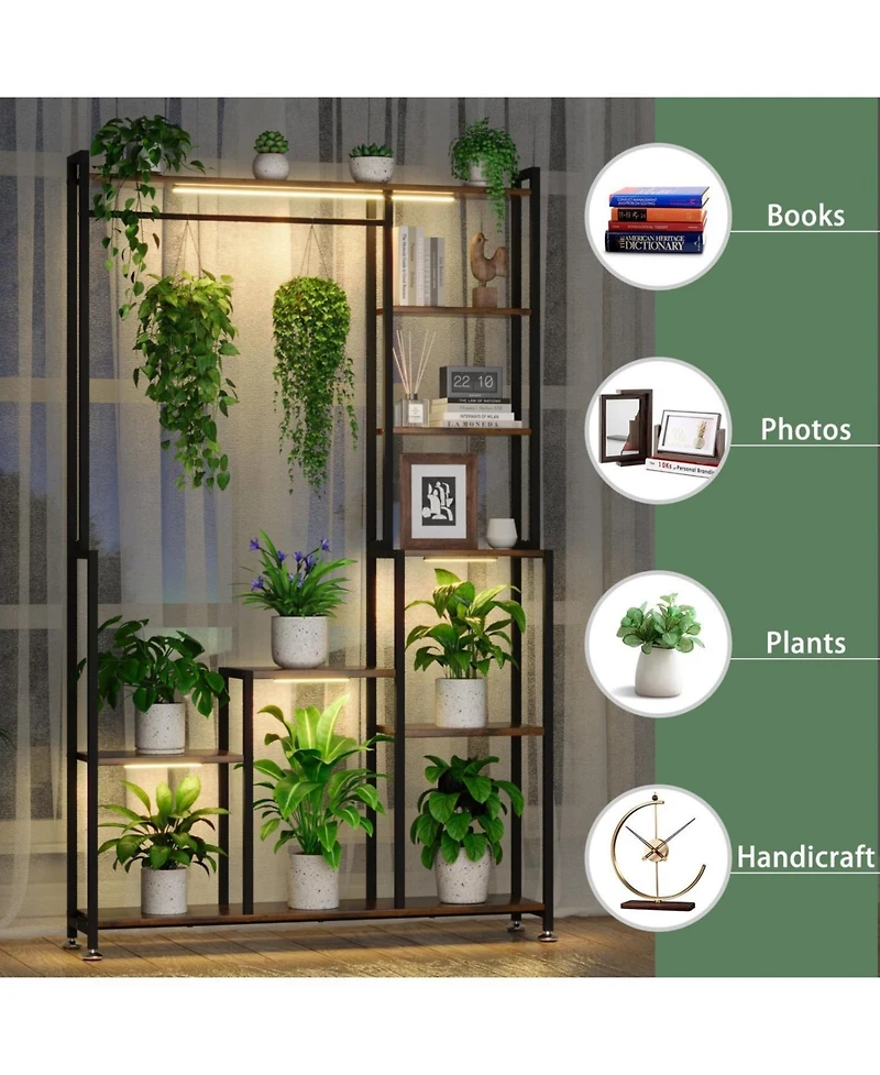 Streamdale Furniture 71" 8-Tier Plant Stand with Grow Light