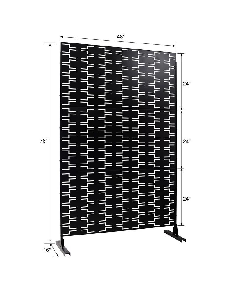 Streamdale Furniture Metal Privacy Screen 76"x48" - Indoor/Outdoor Decorative Panel