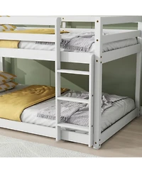 Streamdale Furniture Solid Wood Twin Bunk Bed - White