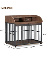 Streamdale Furniture 44" Heavy Duty Dog Crate Furniture with Storage