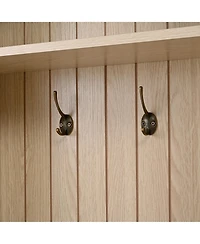 Streamdale Furniture Farmhouse Hall Tree: 59" Entry Bench, 8 Hooks, 3 Drawers, Black