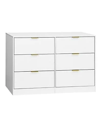 Streamdale Furniture Simply Modern 6-Drawer Dresser - White