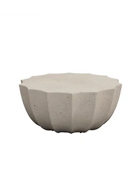 Streamdale Furniture 35" Modern Waterproof MgO Cement Coffee Table - Indoor/Outdoor (White)