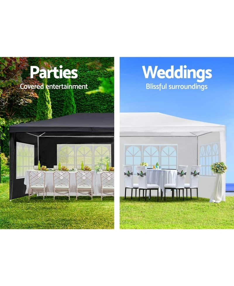 Streamdale Furniture 10x20' Wedding Party Canopy Tent with 6 Sidewalls - Black