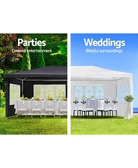 Streamdale Furniture 10x20' Wedding Party Canopy Tent with 6 Sidewalls - Black