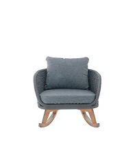 Streamdale Furniture Streamdale Gray Wicker Rocking Chairs - Indoor/Outdoor Patio Set