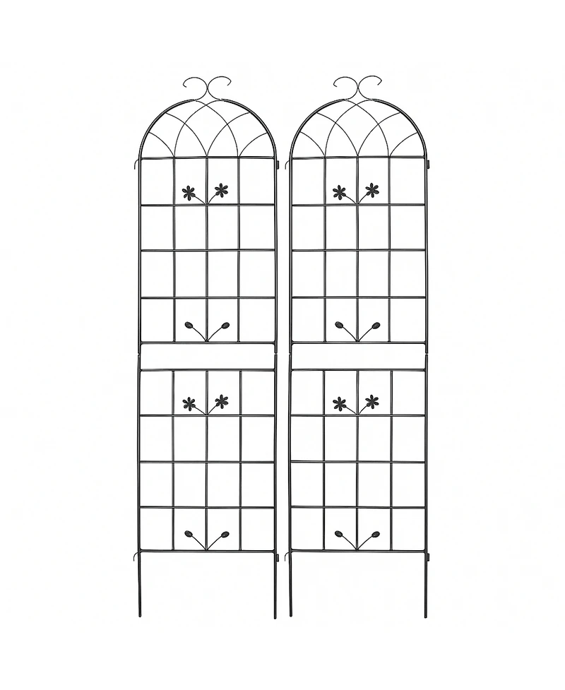 Streamdale Furniture Metal Garden Trellis 2-Pack for Climbing Plants