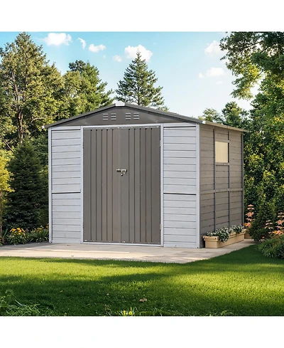 Streamdale Furniture 8x8FT Iron-Wood Tool Shed - Nature & Function