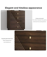 Streamdale Furniture Modern 4-Drawer Dresser - Walnut