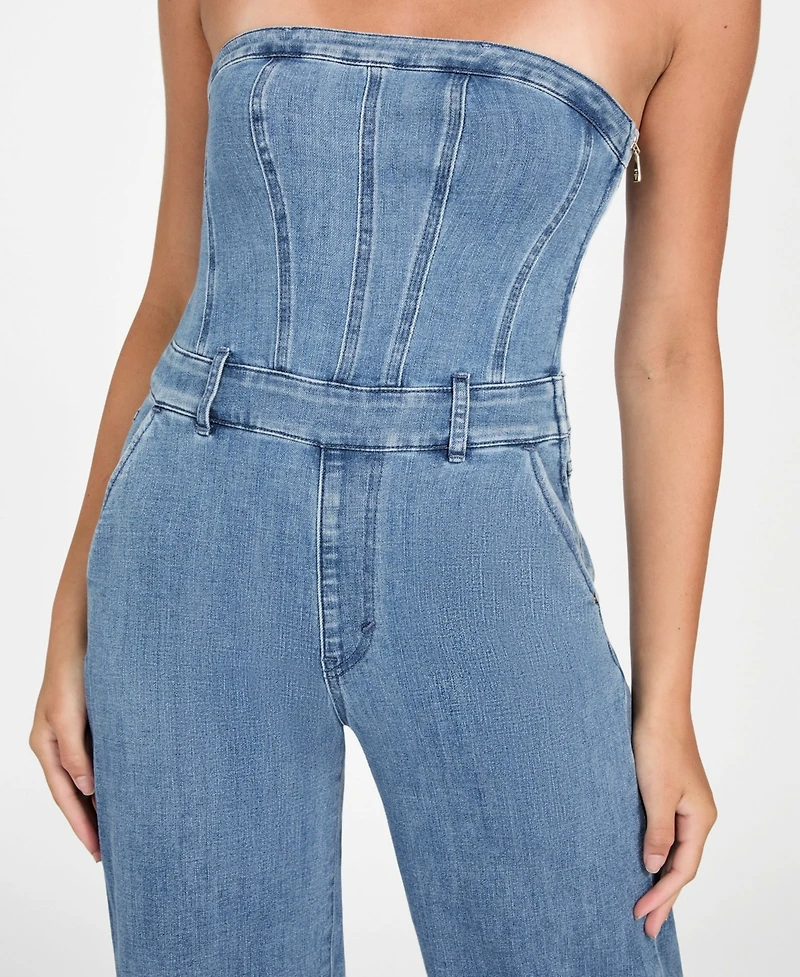 Guess Women's Donna Sleeveless Denim Jumpsuit