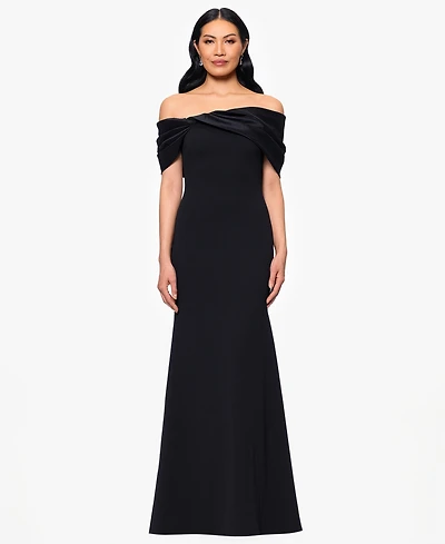Betsy & Adam Petite Off-The-Shoulder Dress