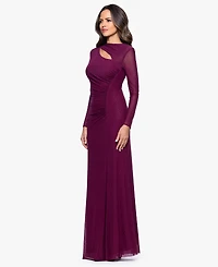 Betsy & Adam Petite Mock Neck Crinkle Detail Dress