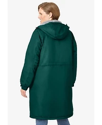 Woman Within Women's Mid-Length Microfiber Parka