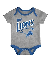 Outerstuff Infant 3-Piece Detroit Lions All Day Play Bodysuit Set