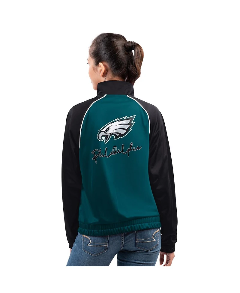 G-iii 4Her by Carl Banks Women's Midnight Green Philadelphia Eagles Replay Full-Zip Track Jacket