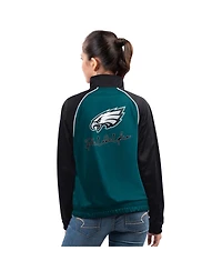 G-iii 4Her by Carl Banks Women's Midnight Green Philadelphia Eagles Replay Full-Zip Track Jacket