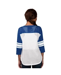 G-iii 4Her by Carl Banks Women's Royal Los Angeles Rams First Team 3/4-Sleeve Mesh T-Shirt