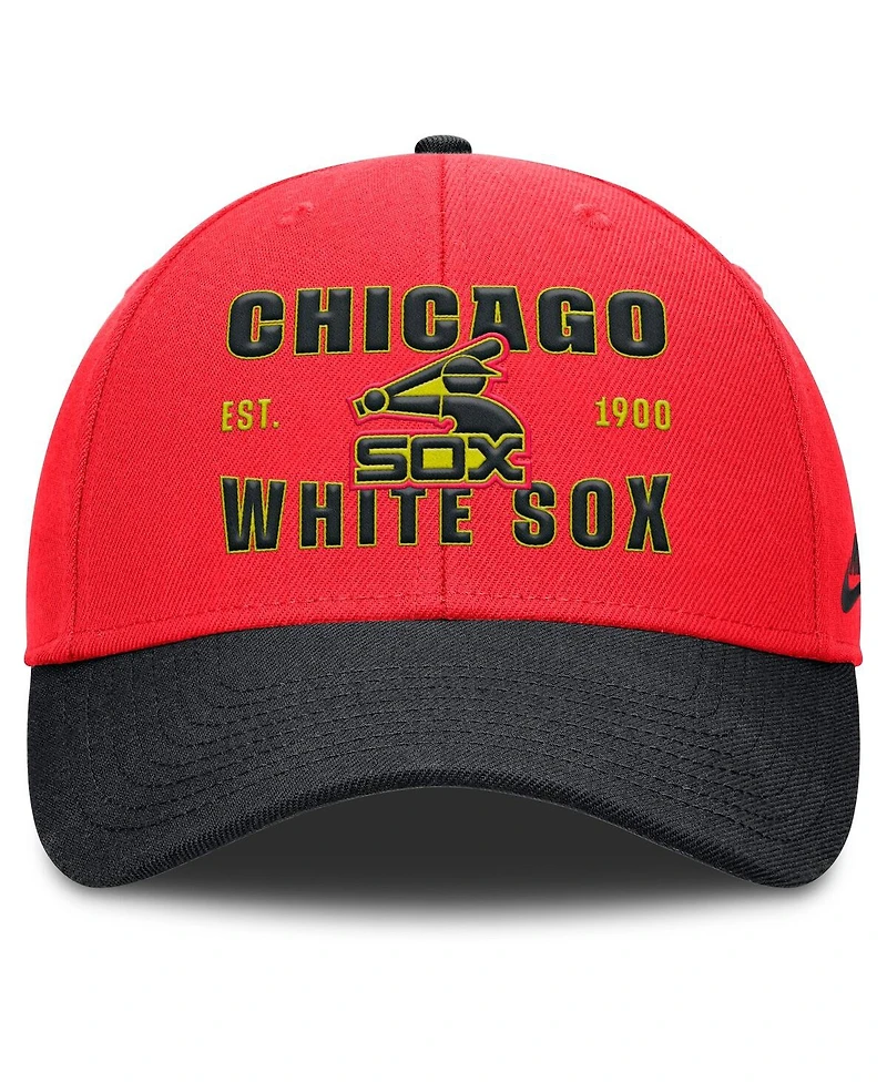 Nike Men's Crimson/Black Chicago White Sox Neon 90s Rise Adjustable Hat