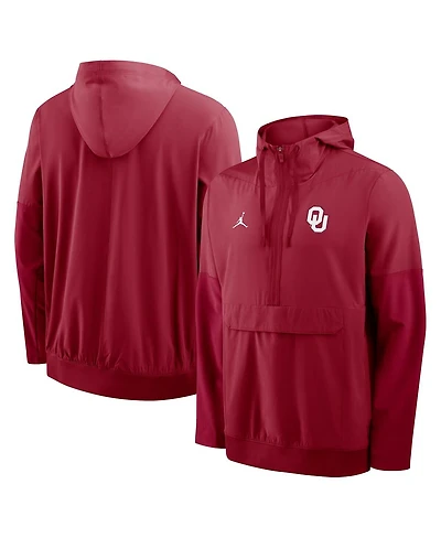 Nike Men's Crimson Oklahoma Sooners Anorak Half-Zip Hoodie Jacket