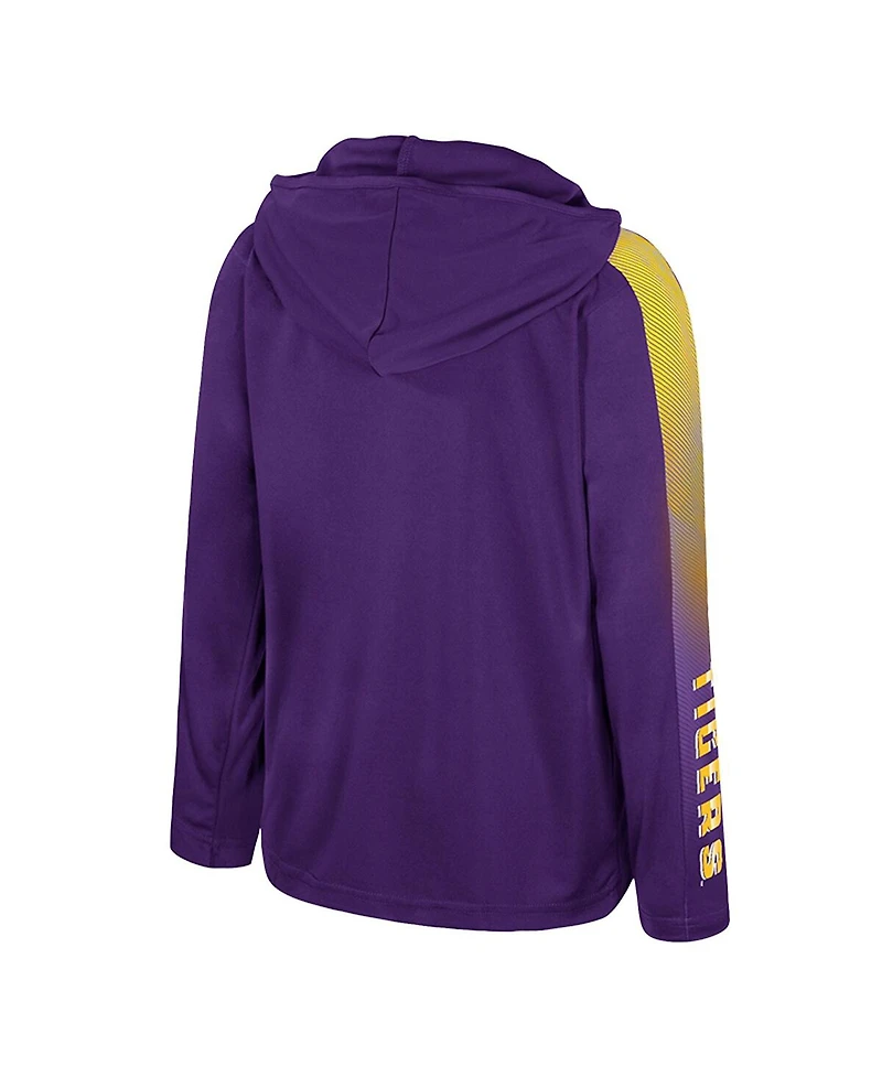 Colosseum Big Boys and Girls Purple Lsu Tigers Lumen Long Sleeve Quarter-Zip Windshirt