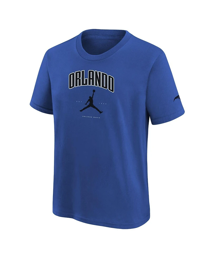 Jordan Big Boys and Girls Blue Orlando Magic Essential Cities T-Shirt