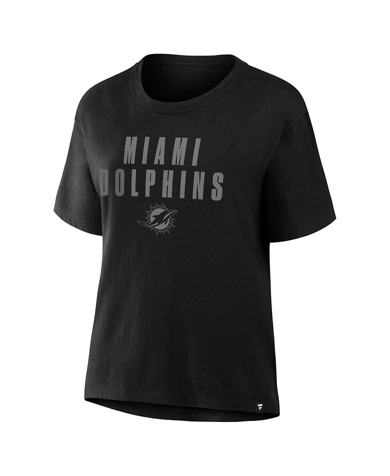 Fanatics Women's Black Miami Dolphins Blackout Kneel Down Legacy T-Shirt