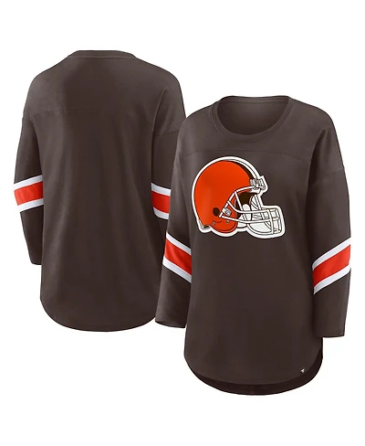 Fanatics Women's Brown Cleveland Browns Redzone 3/4-Sleeve T-Shirt