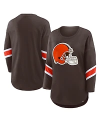 Fanatics Women's Brown Cleveland Browns Redzone 3/4-Sleeve T-Shirt