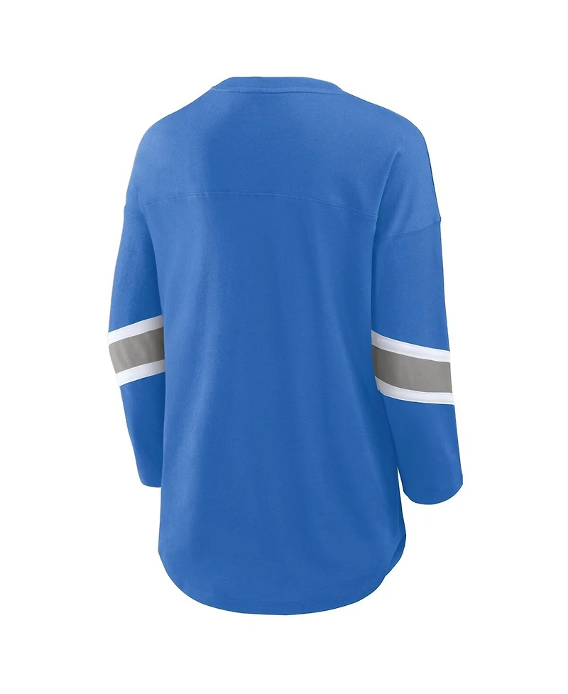 Fanatics Women's Blue Detroit Lions Redzone 3/4-Sleeve T-Shirt