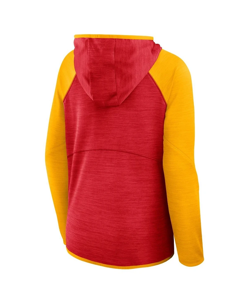 Fanatics Women's Red/Gold Kansas City Chiefs Redzone End Around Pass Raglan Full-Zip Hoodie