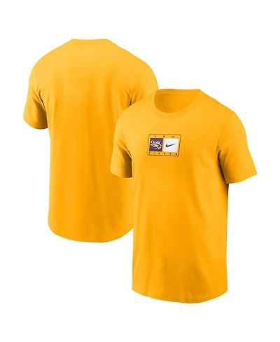 Nike Men's Gold Lsu Tigers Campus Logo Swoosh T-Shirt