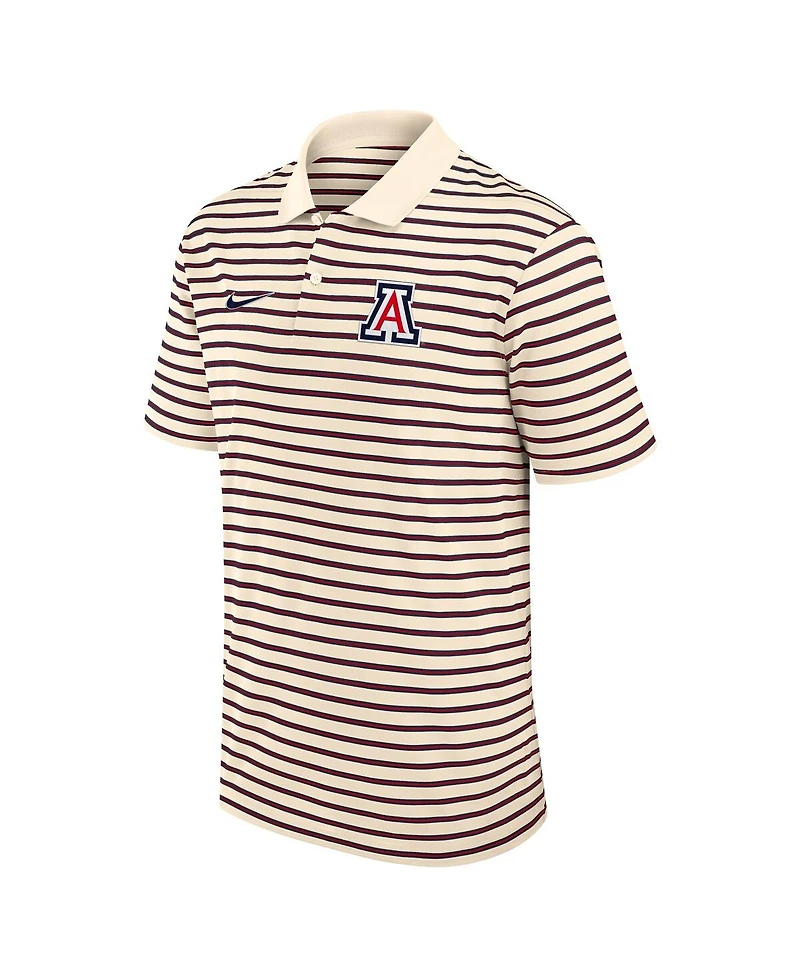 Nike Men's Tan Arizona Wildcats Solid Foundation Striped Performance Polo Shirt