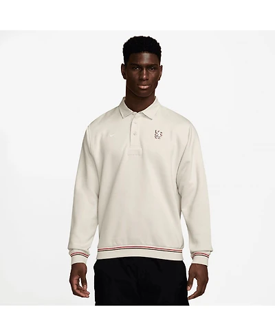 Nike Men's Cream Chelsea Club Long Sleeve Polo Shirt