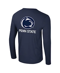 Colosseum Men's Navy Penn State Nittany Lions Logo Lockup 3-Hit Active Blend Long Sleeve T-Shirt