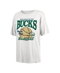 '47 Brand Women's White Milwaukee Bucks City Edition Down Court Sadie T-Shirt