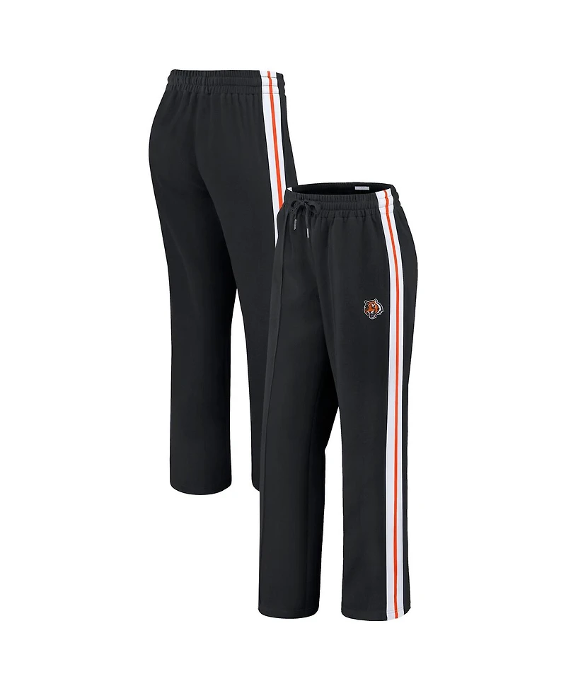 Wear by Erin Andrews Women's Black Cincinnati Bengals Color-Block Straight Leg Pants