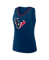 Logo Athletic Women's Navy Houston Texans Stellar Win V-Neck Tank Top
