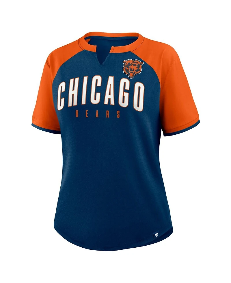 Fanatics Women's Navy/Orange Chicago Bears Height Advantage T-Shirt