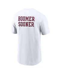 Jordan Men's White Oklahoma Sooners 2-Hit Stacked T-Shirt