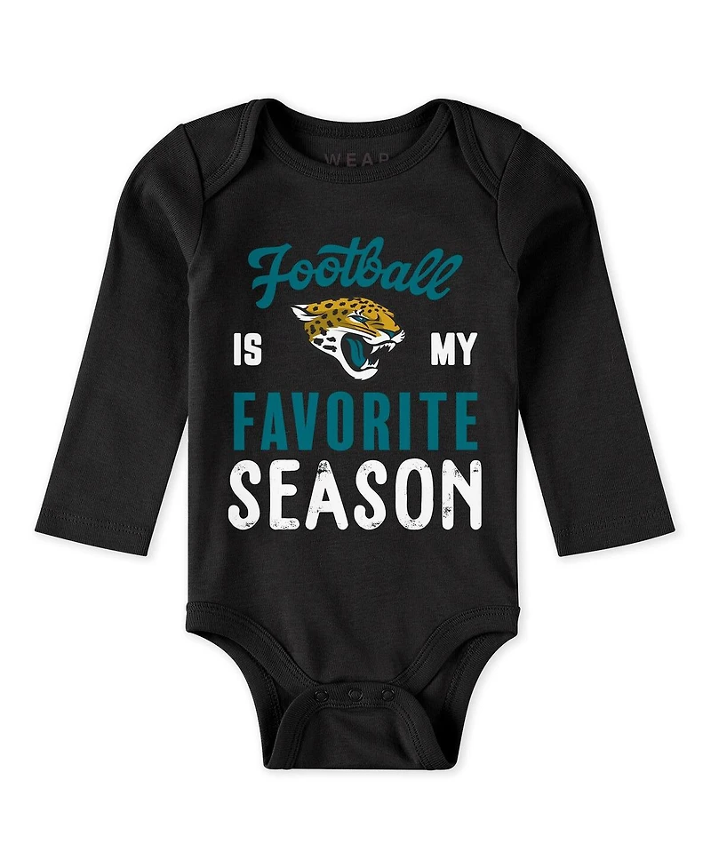 Wear by Erin Andrews Baby Boys and Girls 3-Piece Jacksonville Jaguars Turn Me Around Bodysuits Pant Set