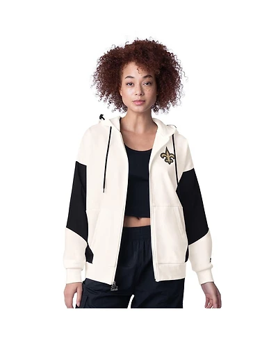 Starter Women's White New Orleans Saints Scrimmage Full-Zip Hoodie