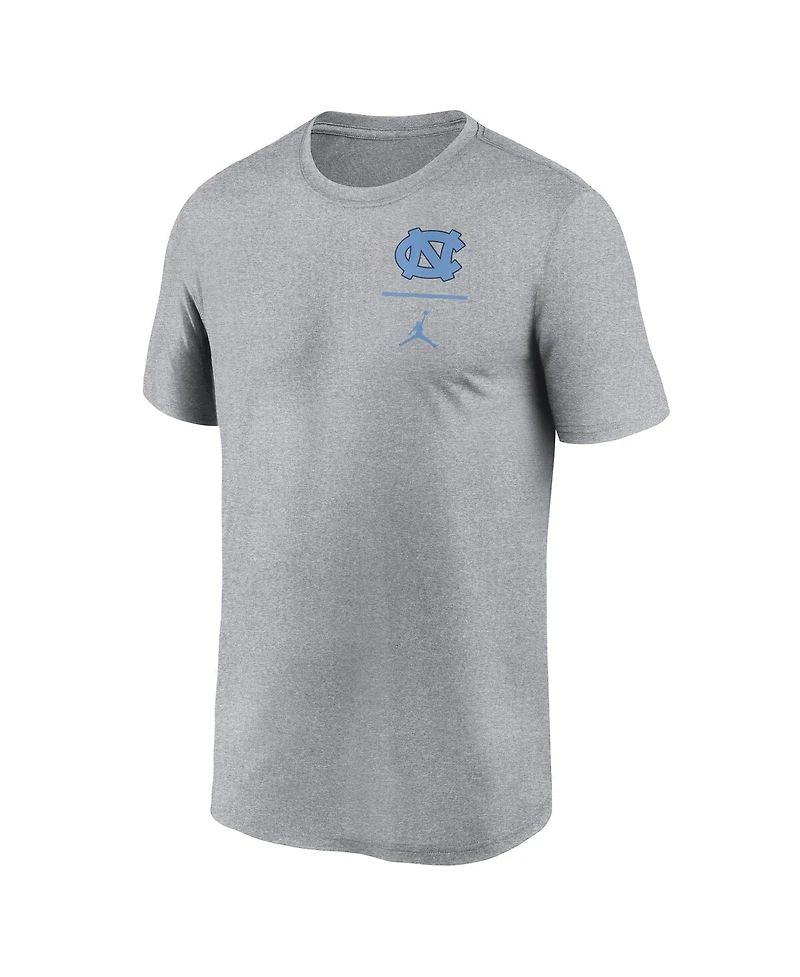 Jordan Men's Heather Gray North Carolina Tar Heels Primary Logo Legend Performance T-Shirt