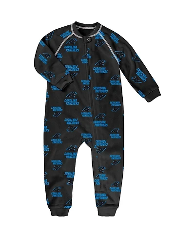 Outerstuff Toddler Black Carolina Panthers Allover Print Raglan Full-Zip Jumper