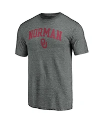 Fanatics Mto Label Men's Heather Gray Oklahoma Sooners Arched City Tri-Blend T-Shirt