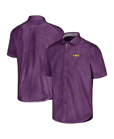 Tommy Bahama Men's Purple Lsu Tigers Sport Coconut Point Palm Vista IslandZone Button-Up Shirt