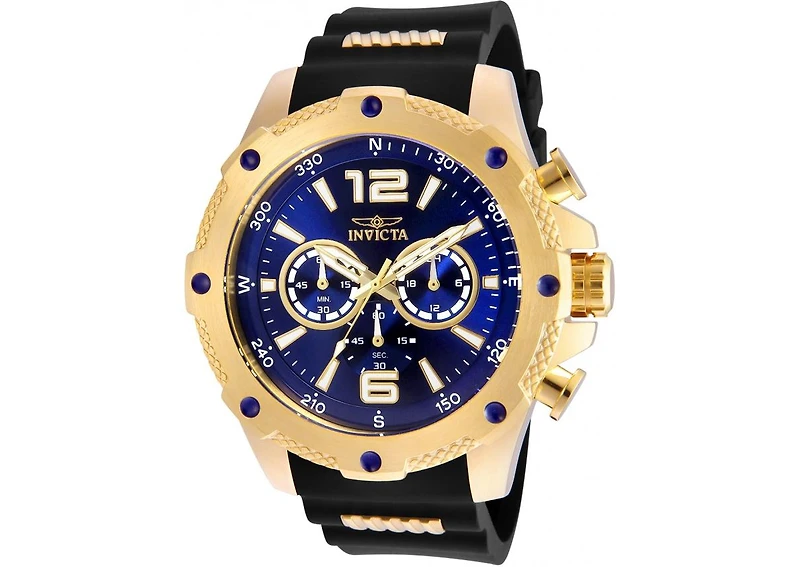 Invicta Men's I-Force Quartz Chronograph Blue Dial Polyurethane Watch