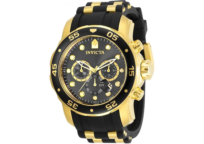 Invicta Men's Pro Diver Quartz 3 Hand Charcoal Dial Polyurethane Watch