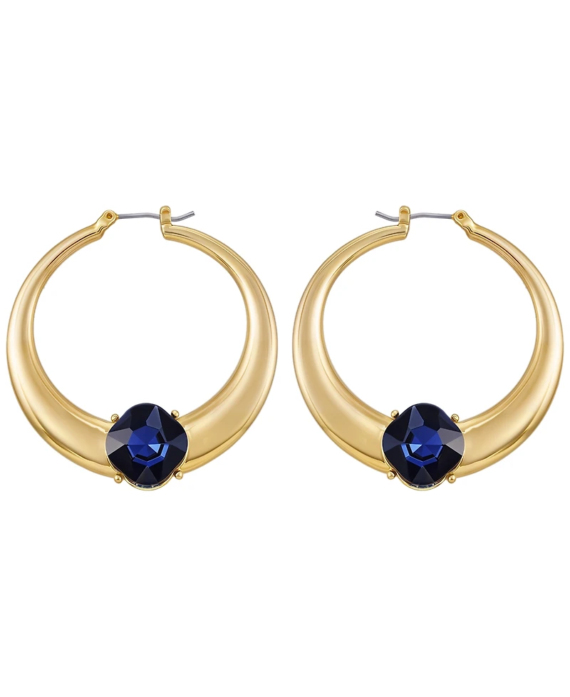 Guess Glass Stone Gold-Tone Hoop Earrings