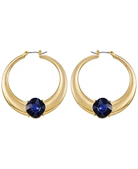 Guess Glass Stone Gold-Tone Hoop Earrings